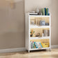 White Metal Closed Back Bookshelf Standard Contemporary Bookcase