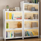 White Metal Closed Back Bookshelf Standard Contemporary Bookcase