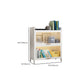 White Metal Closed Back Bookshelf Standard Contemporary Bookcase