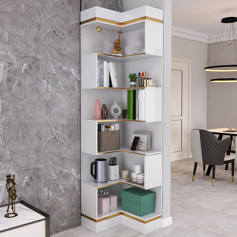 Standard Closed Back Bookshelf Glam Plastic Bookcase with Shelves