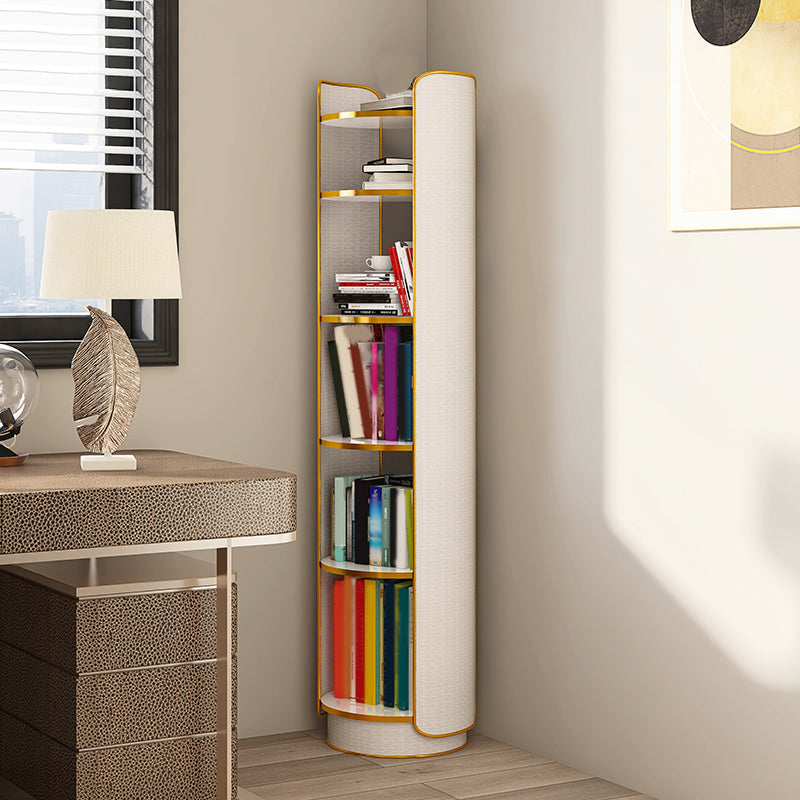 Standard Closed Back Bookshelf Glam Plastic Bookcase with Shelves