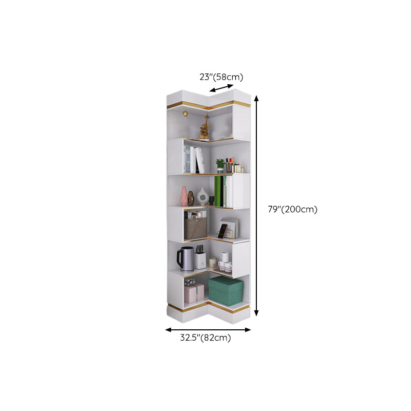 Standard Closed Back Bookshelf Glam Plastic Bookcase with Shelves