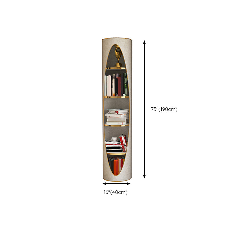 Standard Closed Back Bookshelf Glam Plastic Bookcase with Shelves