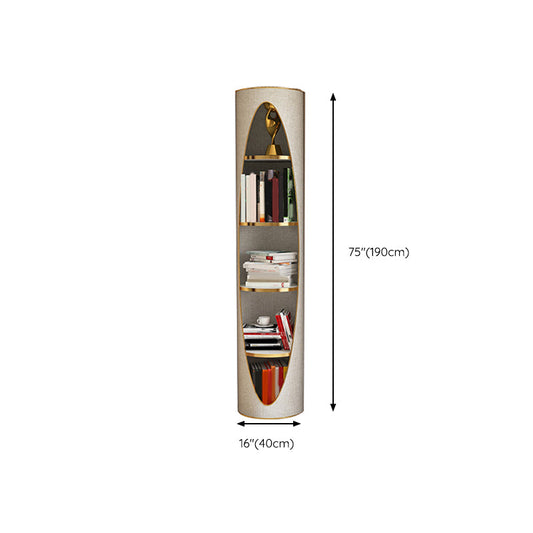 Standard Closed Back Bookshelf Glam Plastic Bookcase with Shelves