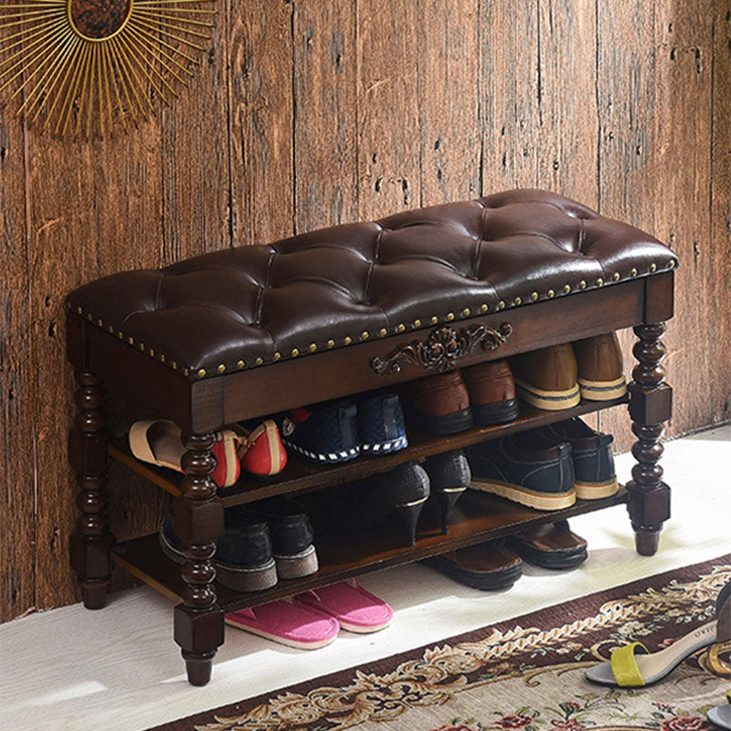 Banc de sièges en caoutchouc rectangle recapisé 14 "w banc d'entrée de rangement à chaussures