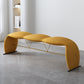 Solid Color Cushioned Seating Bench Rectangle Modern Bedroom Bench 60"L x 14"W x 18"H Yellow Clearhalo 'Benches' 'Chairs & Seating' 'furn' 'furn_benches' 'Furniture' 'Living Room Furniture' 6733939