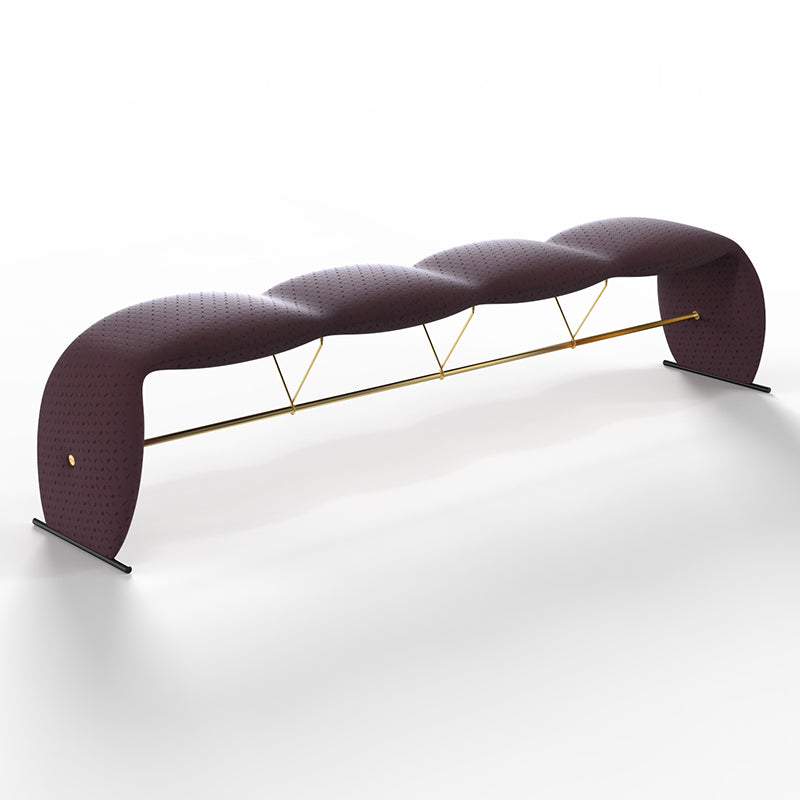 Solid Color Cushioned Seating Bench Rectangle Modern Bedroom Bench 77"L x 14"W x 18"H Purple Clearhalo 'Benches' 'Chairs & Seating' 'furn' 'furn_benches' 'Furniture' 'Living Room Furniture' 6733951