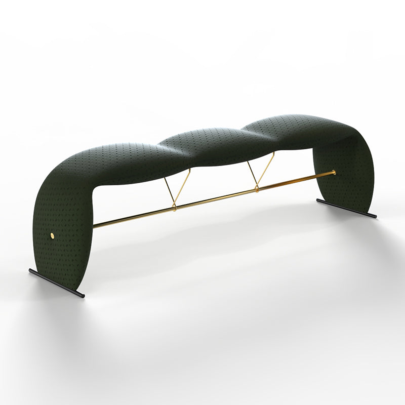 Solid Color Cushioned Seating Bench Rectangle Modern Bedroom Bench 60"L x 14"W x 18"H Green Clearhalo 'Benches' 'Chairs & Seating' 'furn' 'furn_benches' 'Furniture' 'Living Room Furniture' 6733954
