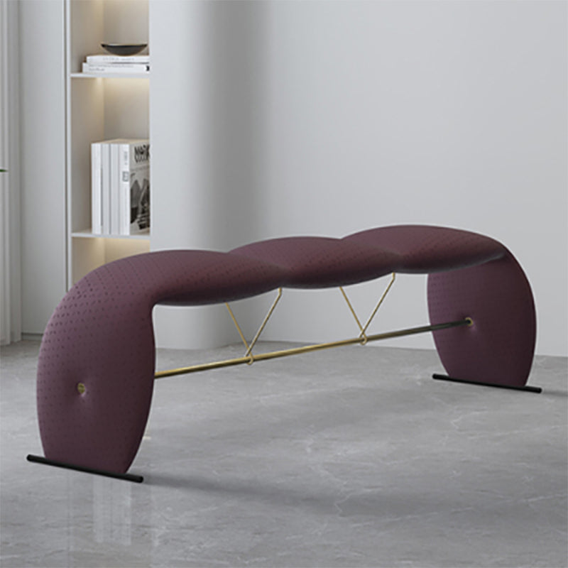 Solid Color Cushioned Seating Bench Rectangle Modern Bedroom Bench 60"L x 14"W x 18"H Purple Clearhalo 'Benches' 'Chairs & Seating' 'furn' 'furn_benches' 'Furniture' 'Living Room Furniture' 6733957