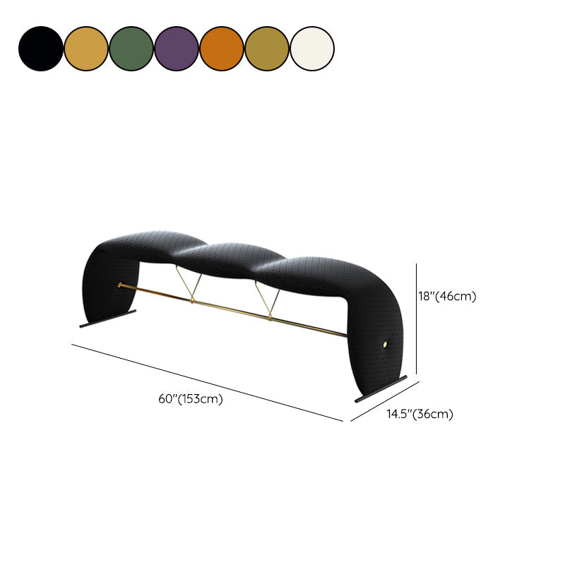 Solid Color Cushioned Seating Bench Rectangle Modern Bedroom Bench Clearhalo 'Benches' 'Chairs & Seating' 'furn' 'furn_benches' 'Furniture' 'Living Room Furniture' 6733967