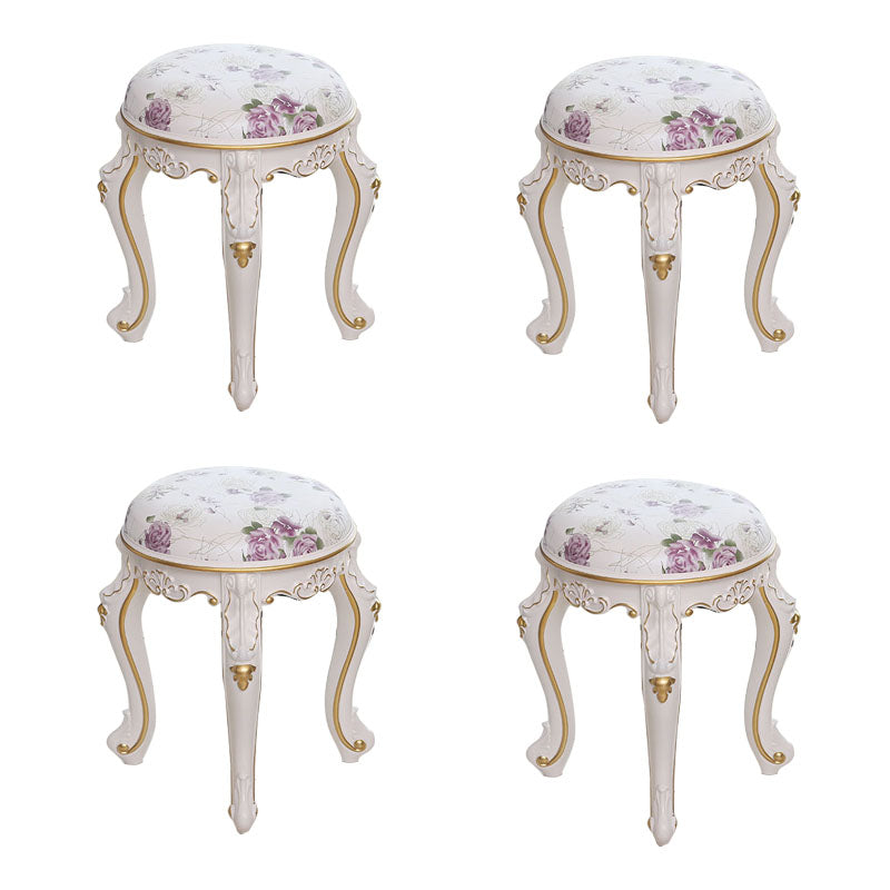 Mid-Century Modern Ottoman Faux Leather Upholstered Solid Color Round Ottoman Violet 4 Piece Set Clearhalo 'furn' 'furn_ottomans_poufs' 'Furniture' 'Living Room Furniture' 'Ottomans & Poufs' 'ottomans_poufs' 6734139