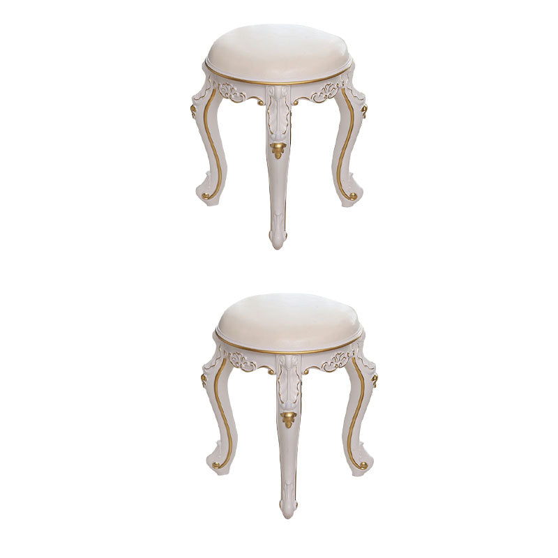 Mid-Century Modern Ottoman Faux Leather Upholstered Solid Color Round Ottoman Beige 2 Piece Set Clearhalo 'furn' 'furn_ottomans_poufs' 'Furniture' 'Living Room Furniture' 'Ottomans & Poufs' 'ottomans_poufs' 6734140