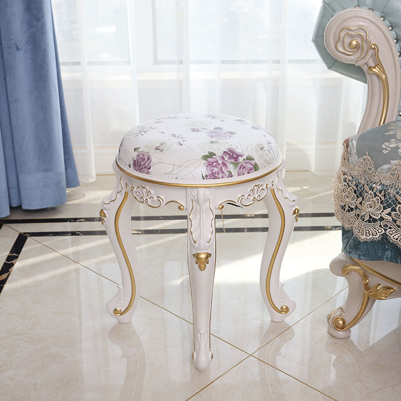 Mid-Century Modern Ottoman Faux Leather Upholstered Solid Color Round Ottoman Violet 1 Piece Clearhalo 'furn' 'furn_ottomans_poufs' 'Furniture' 'Living Room Furniture' 'Ottomans & Poufs' 'ottomans_poufs' 6734143