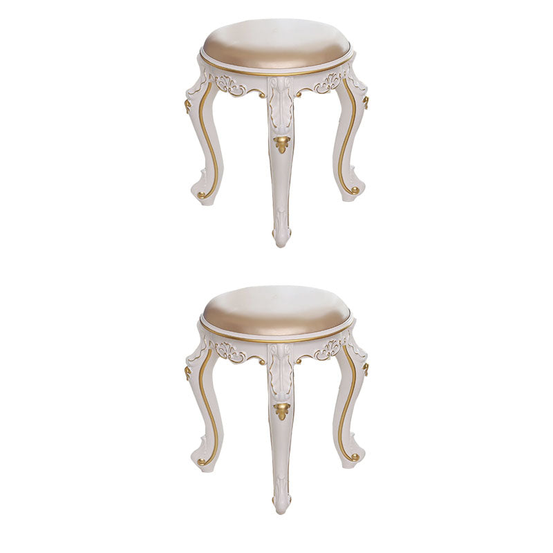 Mid-Century Modern Ottoman Faux Leather Upholstered Solid Color Round Ottoman Gold 2 Piece Set Clearhalo 'furn' 'furn_ottomans_poufs' 'Furniture' 'Living Room Furniture' 'Ottomans & Poufs' 'ottomans_poufs' 6734145