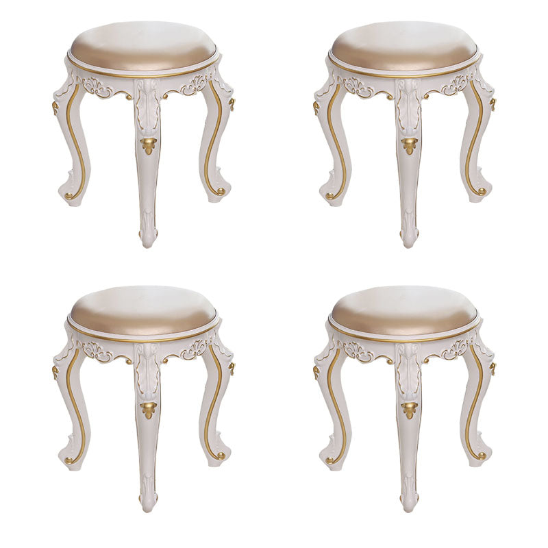 Mid-Century Modern Ottoman Faux Leather Upholstered Solid Color Round Ottoman Gold 4 Piece Set Clearhalo 'furn' 'furn_ottomans_poufs' 'Furniture' 'Living Room Furniture' 'Ottomans & Poufs' 'ottomans_poufs' 6734147