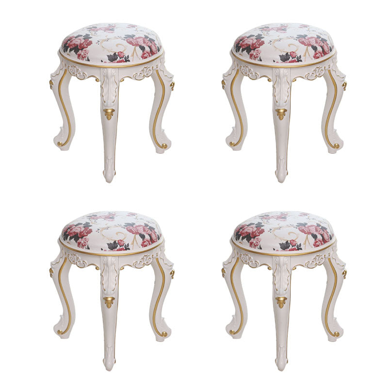 Mid-Century Modern Ottoman Faux Leather Upholstered Solid Color Round Ottoman Red 4 Piece Set Clearhalo 'furn' 'furn_ottomans_poufs' 'Furniture' 'Living Room Furniture' 'Ottomans & Poufs' 'ottomans_poufs' 6734150