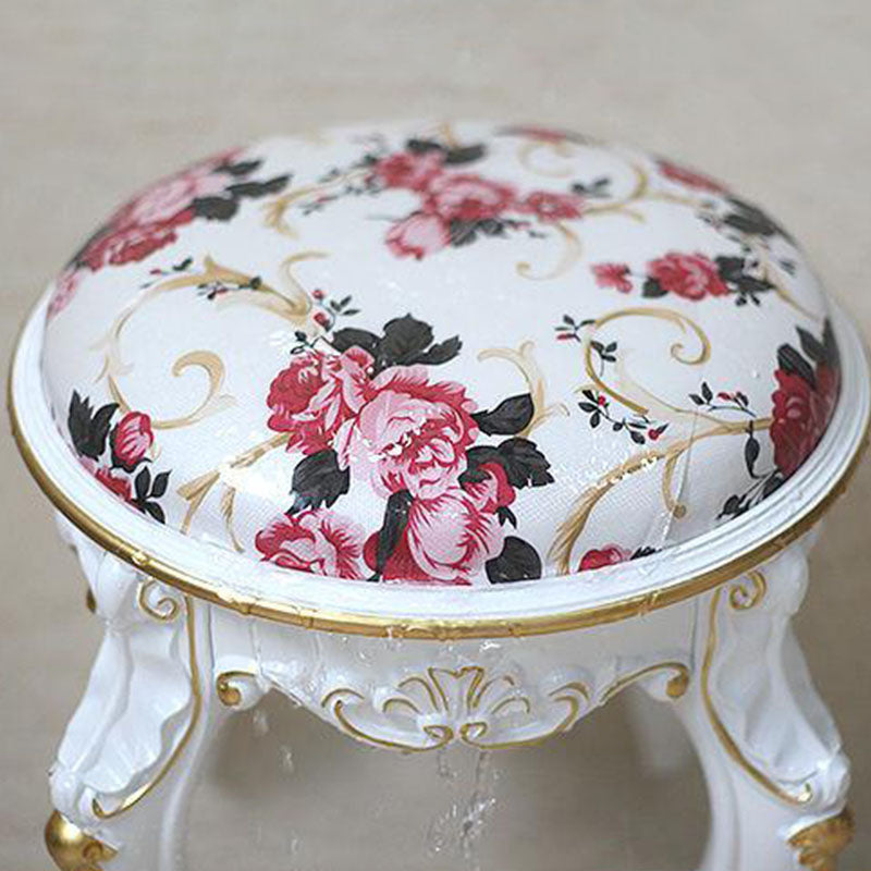 Mid-Century Modern Ottoman Faux Leather Upholstered Solid Color Round Ottoman Clearhalo 'furn' 'furn_ottomans_poufs' 'Furniture' 'Living Room Furniture' 'Ottomans & Poufs' 'ottomans_poufs' 6734153