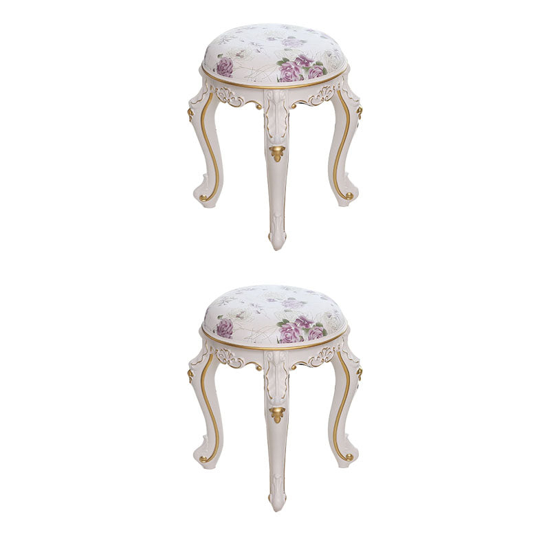 Mid-Century Modern Ottoman Faux Leather Upholstered Solid Color Round Ottoman Violet 2 Piece Set Clearhalo 'furn' 'furn_ottomans_poufs' 'Furniture' 'Living Room Furniture' 'Ottomans & Poufs' 'ottomans_poufs' 6734157