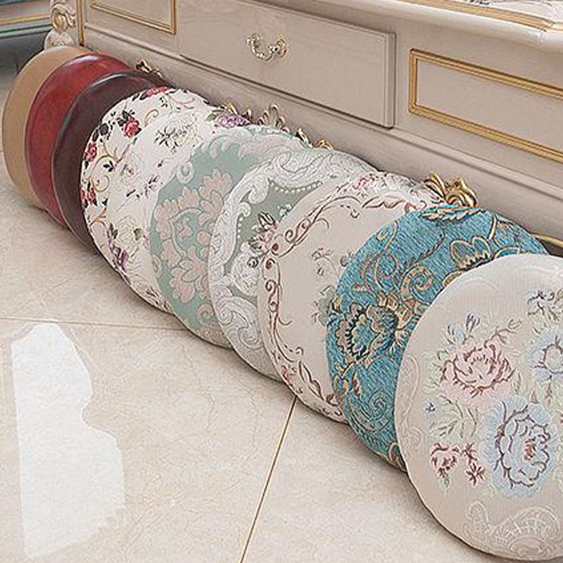 Mid-Century Modern Ottoman Faux Leather Upholstered Solid Color Round Ottoman Clearhalo 'furn' 'furn_ottomans_poufs' 'Furniture' 'Living Room Furniture' 'Ottomans & Poufs' 'ottomans_poufs' 6734158