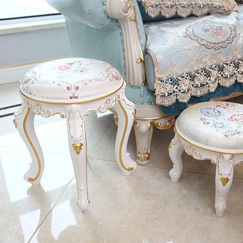 Mid-Century Modern Ottoman Faux Leather Upholstered Solid Color Round Ottoman Clearhalo 'furn' 'furn_ottomans_poufs' 'Furniture' 'Living Room Furniture' 'Ottomans & Poufs' 'ottomans_poufs' 6734159