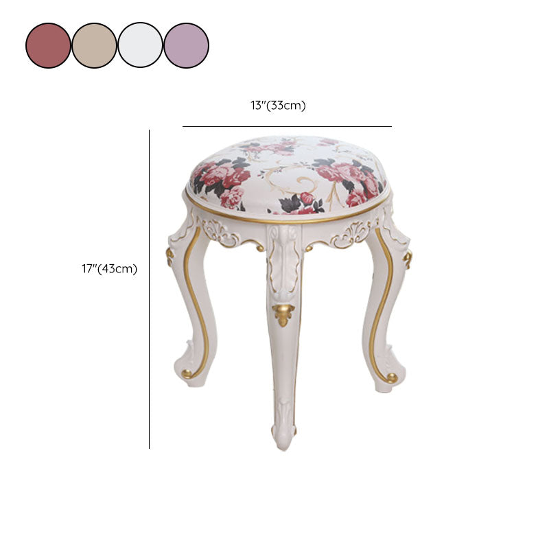 Mid-Century Modern Ottoman Faux Leather Upholstered Solid Color Round Ottoman Clearhalo 'furn' 'furn_ottomans_poufs' 'Furniture' 'Living Room Furniture' 'Ottomans & Poufs' 'ottomans_poufs' 6734160