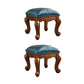 Mid-Century Modern Pouf Ottoman Genuine Leather Tufted Nailhead Trim Rectangle Ottoman Blue 2 Piece Set Clearhalo 'furn' 'furn_ottomans_poufs' 'Furniture' 'Living Room Furniture' 'Ottomans & Poufs' 'ottomans_poufs' 6734163