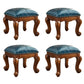 Mid-Century Modern Pouf Ottoman Genuine Leather Tufted Nailhead Trim Rectangle Ottoman Blue 4 Piece Set Clearhalo 'furn' 'furn_ottomans_poufs' 'Furniture' 'Living Room Furniture' 'Ottomans & Poufs' 'ottomans_poufs' 6734166