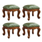 Mid-Century Modern Pouf Ottoman Genuine Leather Tufted Nailhead Trim Rectangle Ottoman Green 4 Piece Set Clearhalo 'furn' 'furn_ottomans_poufs' 'Furniture' 'Living Room Furniture' 'Ottomans & Poufs' 'ottomans_poufs' 6734183