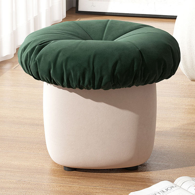Contemporary Pouf Ottoman Cotton Upholstered Tufted Mushroom Shape Ottoman Army Green 1 Piece Clearhalo 'furn' 'furn_ottomans_poufs' 'Furniture' 'Living Room Furniture' 'Ottomans & Poufs' 'ottomans_poufs' 6734193