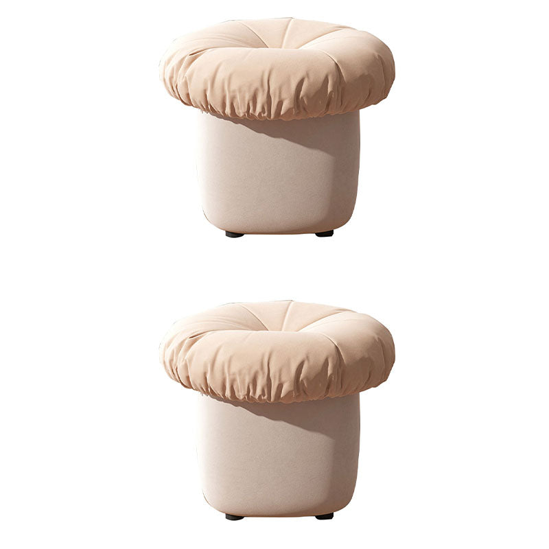 Contemporary Pouf Ottoman Cotton Upholstered Tufted Mushroom Shape Ottoman Khaki 2 Piece Set Clearhalo 'furn' 'furn_ottomans_poufs' 'Furniture' 'Living Room Furniture' 'Ottomans & Poufs' 'ottomans_poufs' 6734201