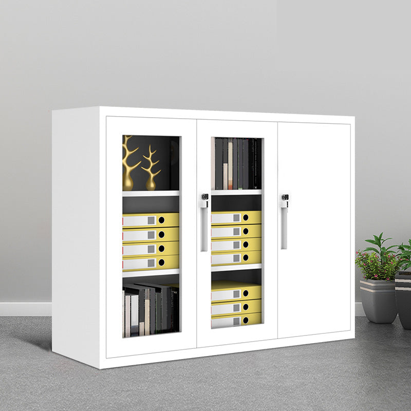 Industrial File Cabinet Steel Frame Key Lock Lateral File Cabinet for Office White Glass Clearhalo 'Filing Cabinets' 'filling_cabinets' 'furn' 'furn_filling_cabinets' 'Furniture' 'Office Furniture' 6735603
