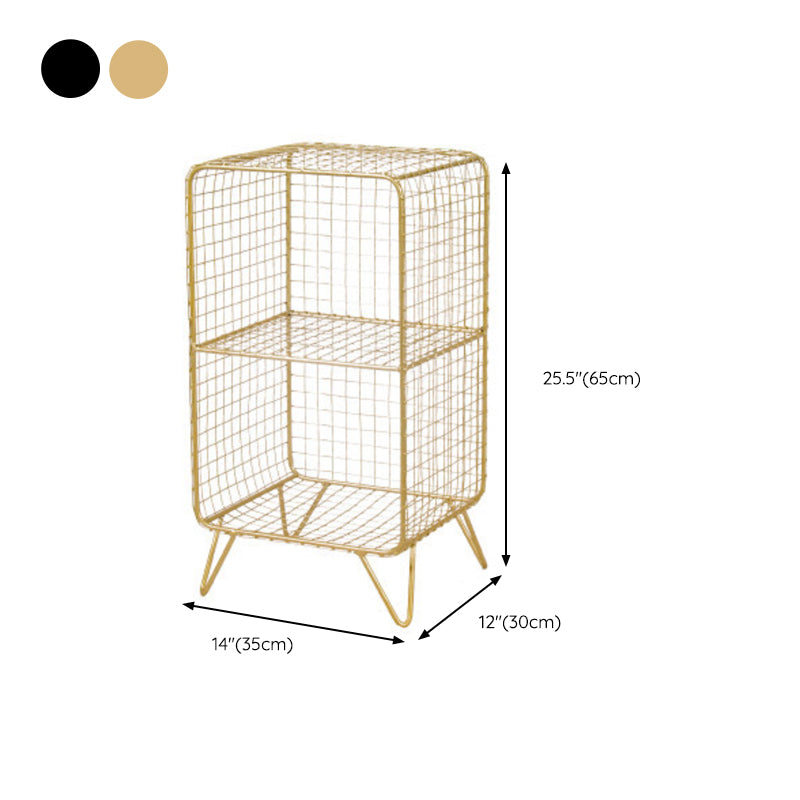 Glam Closed Back Bookshelf Standard Metal Bookcase with Shelves