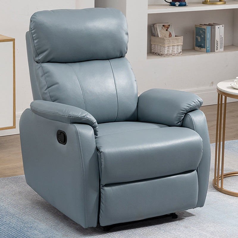 Contemporary Leather Recliner 32.7" Wide Standard Recliner with Footrest Blue Gray Clearhalo 'Chairs & Seating' 'furn' 'furn_recliners' 'Furniture' 'Living Room Furniture' 'Recliners' 6735952