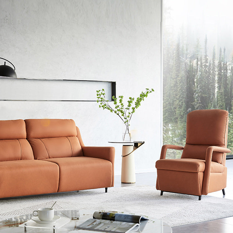 Faux Leather Recliner Chair Manial-Push Back Recliners with Footrest