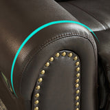 40.94 "de ancho marrón reclinable estándar silla reclinable de cuero genuino