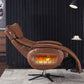 Genuine Leather Recliner Chair Solid Color Swivel Base Standard Recliner