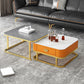 Ensemble de table basse carrée Frame Ensemble de table basse gigogne Glam avec tiroir