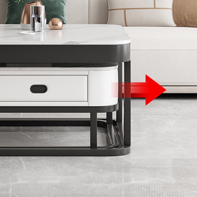 Ensemble de table basse carrée Frame Ensemble de table basse gigogne Glam avec tiroir