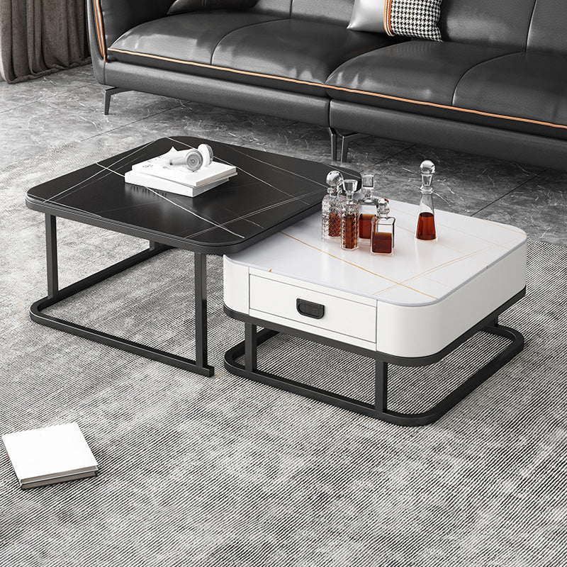 Ensemble de table basse carrée Frame Ensemble de table basse gigogne Glam avec tiroir
