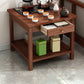 4 Legs Wood Cocktail Table No Distressing Coffee Table with Storage Shelf 23.6"L x 23.6"W x 23.6"H Nut-Brown Storage Included Clearhalo 'Coffee & Accent Tables' 'Coffee Tables' 'coffee_tables' 'furn' 'furn_coffee_tables' 'Furniture' 'Living Room Furniture' 6736241