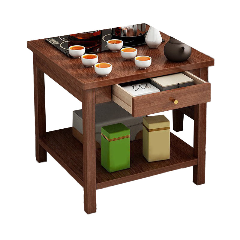 4 Legs Wood Cocktail Table No Distressing Coffee Table with Storage Shelf Clearhalo 'Coffee & Accent Tables' 'Coffee Tables' 'coffee_tables' 'furn' 'furn_coffee_tables' 'Furniture' 'Living Room Furniture' 6736259
