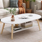 Modern Wood Cocktail Table 4 Legs Coffee Table with Storage Shelf Clearhalo 'Coffee & Accent Tables' 'Coffee Tables' 'coffee_tables' 'furn' 'furn_coffee_tables' 'Furniture' 'Living Room Furniture' 6736321