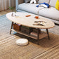 Modern Wood Cocktail Table 4 Legs Coffee Table with Storage Shelf 47"L x 24"W x 16.5"H Grey Free Form Clearhalo 'Coffee & Accent Tables' 'Coffee Tables' 'coffee_tables' 'furn' 'furn_coffee_tables' 'Furniture' 'Living Room Furniture' 6736327