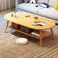 Modern Wood Cocktail Table 4 Legs Coffee Table with Storage Shelf 47"L x 24"W x 16.5"H Natural Oval Clearhalo 'Coffee & Accent Tables' 'Coffee Tables' 'coffee_tables' 'furn' 'furn_coffee_tables' 'Furniture' 'Living Room Furniture' 6736331