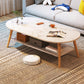 Modern Wood Cocktail Table 4 Legs Coffee Table with Storage Shelf 47"L x 24"W x 16.5"H Marble Oval Clearhalo 'Coffee & Accent Tables' 'Coffee Tables' 'coffee_tables' 'furn' 'furn_coffee_tables' 'Furniture' 'Living Room Furniture' 6736335