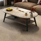 Modern Wood Cocktail Table 4 Legs Coffee Table with Storage Shelf 31.5"L x 16"W x 16.5"H Grey Oval Clearhalo 'Coffee & Accent Tables' 'Coffee Tables' 'coffee_tables' 'furn' 'furn_coffee_tables' 'Furniture' 'Living Room Furniture' 6736337