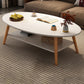 Modern Wood Cocktail Table 4 Legs Coffee Table with Storage Shelf 47"L x 24"W x 16.5"H White Free Form Clearhalo 'Coffee & Accent Tables' 'Coffee Tables' 'coffee_tables' 'furn' 'furn_coffee_tables' 'Furniture' 'Living Room Furniture' 6736344