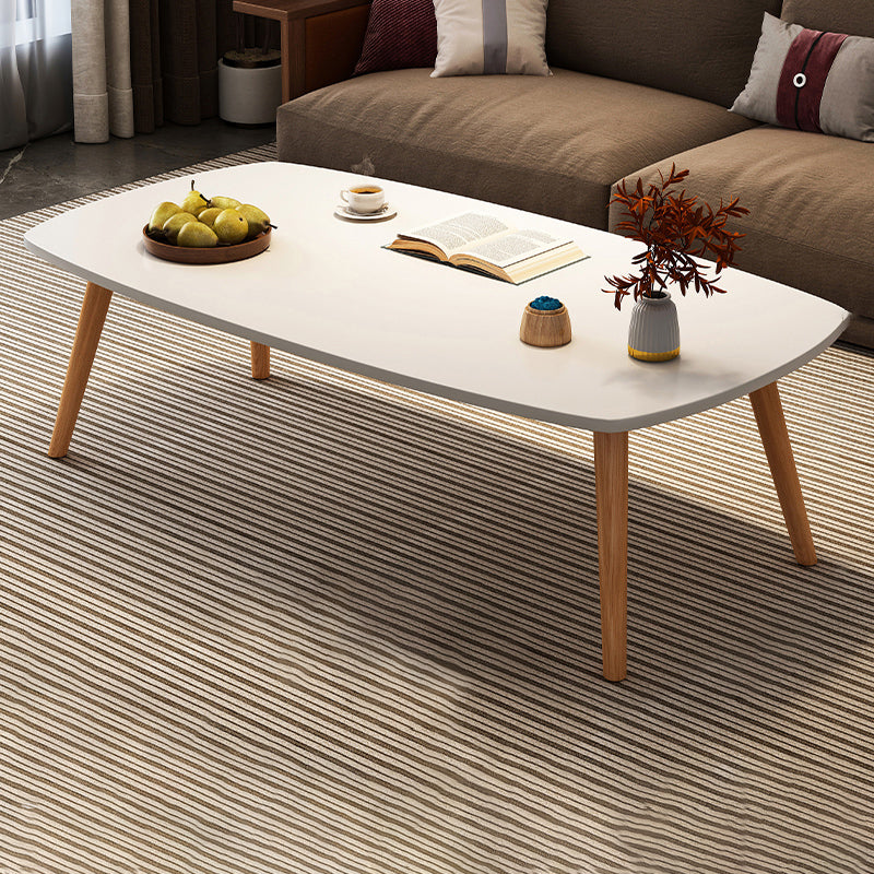 Modern Wood Cocktail Table 4 Legs Coffee Table with Storage Shelf 47"L x 24"W x 16.5"H White Rectangular Clearhalo 'Coffee & Accent Tables' 'Coffee Tables' 'coffee_tables' 'furn' 'furn_coffee_tables' 'Furniture' 'Living Room Furniture' 6736347