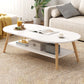 Modern Wood Cocktail Table 4 Legs Coffee Table with Storage Shelf 47"L x 24"W x 16.5"H White Oval Clearhalo 'Coffee & Accent Tables' 'Coffee Tables' 'coffee_tables' 'furn' 'furn_coffee_tables' 'Furniture' 'Living Room Furniture' 6736353