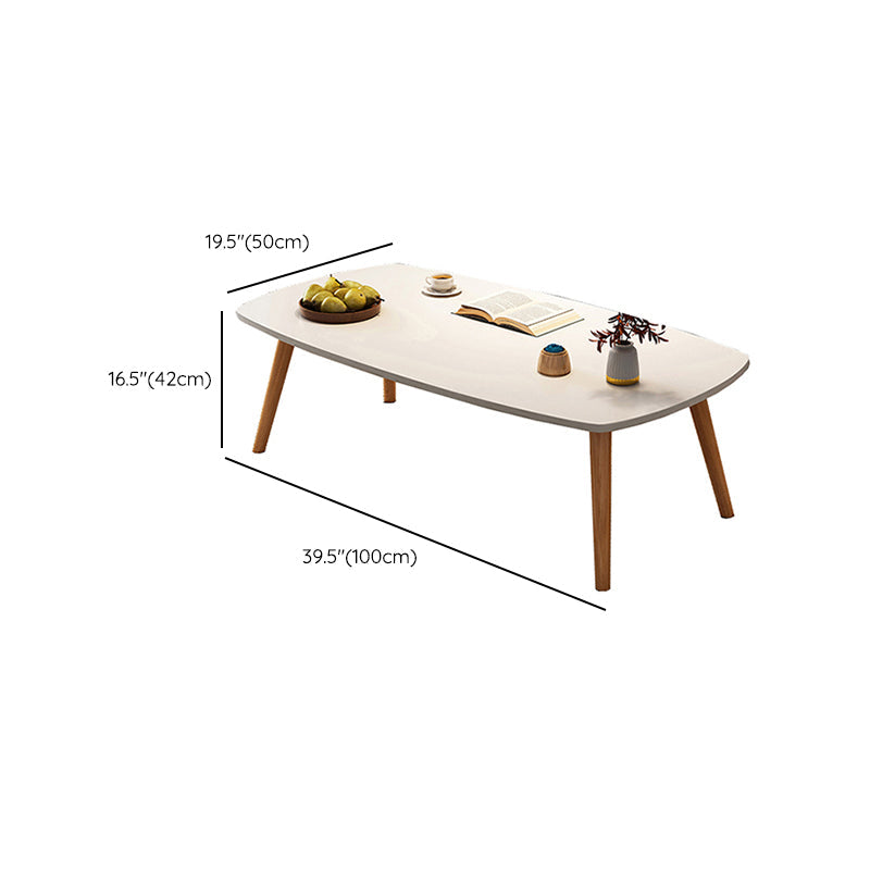 Modern Wood Cocktail Table 4 Legs Coffee Table with Storage Shelf Clearhalo 'Coffee & Accent Tables' 'Coffee Tables' 'coffee_tables' 'furn' 'furn_coffee_tables' 'Furniture' 'Living Room Furniture' 6736355